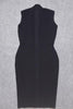 Fjorna | Women's Midi Dress Black Plus Size Polyester High Neck 8