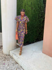Fjorna | Women's Midi Dress Multi Color Size M Satin 4