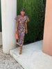 Fjorna | Women's Midi Dress Multi Color Size M Satin 4