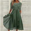 Fjorna | Women's Midi Dress White Size M Chiffon 1