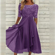 Fjorna | Women's Midi Dress White Size M Chiffon 2