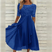 Fjorna | Women's Midi Dress White Size M Chiffon 5