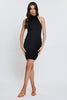 Fjorna | Women's Mini Dress Black Knit Bodycon 2