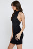Fjorna | Women's Mini Dress Black Knit Bodycon 3