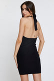 Fjorna | Women's Mini Dress Black Knit Bodycon 4