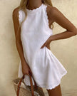 Fjorna | Women's Mini Dress White Size S Linen 0