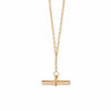 Fjorna | Women's Necklace Gold 18ct Plated T Bar Pendant Adjustable Chain 0