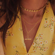 Fjorna | Women's Necklace Gold 18ct Plated T Bar Pendant Adjustable Chain 1