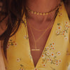 Fjorna | Women's Necklace Gold 18ct Plated T Bar Pendant Adjustable Chain 1