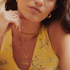 Fjorna | Women's Necklace Gold 18ct Plated T Bar Pendant Adjustable Chain 5