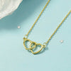 Fjorna | Women's Necklace Silver Stainless Steel Double Heart Design 0