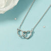 Fjorna | Women's Necklace Silver Stainless Steel Double Heart Design 1
