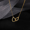 Fjorna | Women's Necklace Silver Stainless Steel Double Heart Design 3