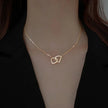 Fjorna | Women's Necklace Silver Stainless Steel Double Heart Design 5