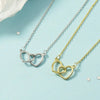 Fjorna | Women's Necklace Silver Stainless Steel Double Heart Design 6
