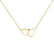 Fjorna | Women's Necklace Silver Stainless Steel Double Heart Design 7
