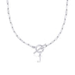 Fjorna | Women's Necklace Silver Stainless Steel Initial Pendant & Circle Lock Clasp 11