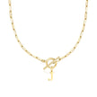 Fjorna | Women's Necklace Silver Stainless Steel Initial Pendant & Circle Lock Clasp 13