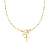 Fjorna | Women's Necklace Silver Stainless Steel Initial Pendant & Circle Lock Clasp 20