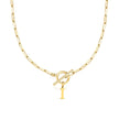Fjorna | Women's Necklace Silver Stainless Steel Initial Pendant & Circle Lock Clasp 21