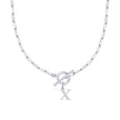 Fjorna | Women's Necklace Silver Stainless Steel Initial Pendant & Circle Lock Clasp 29