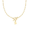 Fjorna | Women's Necklace Silver Stainless Steel Initial Pendant & Circle Lock Clasp 42