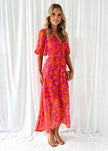 Fjorna | Women's Print Dress Blue Linen Cotton Summer Dress 1