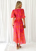 Fjorna | Women's Print Dress Blue Linen Cotton Summer Dress 2