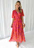 Fjorna | Women's Print Dress Blue Linen Cotton Summer Dress 3