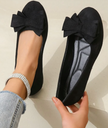 Fjorna | Women's Slip-On Shoes Black Soft Material Comfortable All-Day Wear 7