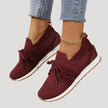Fjorna | Women's Trainers Grey Knit Casual Lightweight with Bow Detail 2