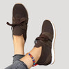 Fjorna | Women's Trainers Grey Knit Casual Lightweight with Bow Detail 3