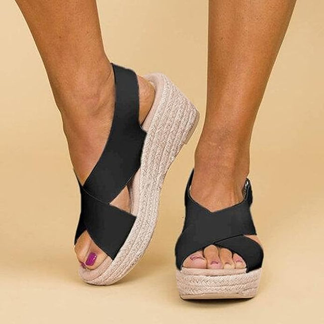 Fjorna | Women's Wedge Sandals Beige Suede 0