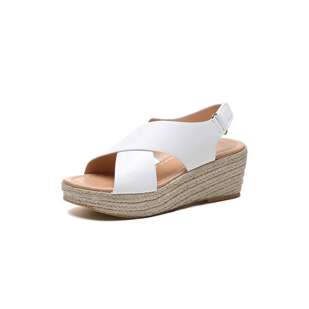 Fjorna | Women's Wedge Sandals Beige Suede 5