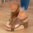 Fjorna | Women's Wedge Sandals Beige Suede Comfort 1