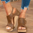 Fjorna | Women's Wedge Sandals Beige Suede Comfort 4