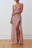 FJØRNA floral high-slit women's maxi dress with a flowing design, perfect for summer and special occasions.