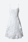 White floral ruffled mini dress by FJØRNA, featuring a feminine design with delicate ruffles and a stylish mini length.