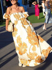FJØRNA floral print sling dress in mini, midi, or maxi length, featuring vibrant floral patterns and a stylish sleeveless design.