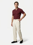 Full-body view of men's straight fit trousers by FJØRNA, classic tailored pants suitable for everyday wear.
