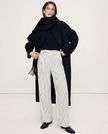 FJØRNA women's high-waist cotton wide-leg trousers, stylish and comfortable pants with a relaxed fit and flowing silhouette.
