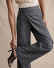 High waist cotton wide-leg women's trousers by FJØRNA, showing relaxed fit and comfortable fabric in a natural pose.