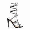 FJØRNA women's stiletto sandals with butterfly wrap design and rhinestone accents, featuring a high heel and elegant style.