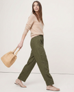 FJØRNA women's wide leg cotton jeans with high waist and relaxed fit, shown on a model. Comfortable, stylish casual pants.
