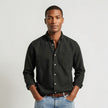 Men's FJØRNA long sleeve casual button-up shirt with a classic fit, shown in a natural fabric and style.