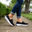 FJØRNA women's orthopedic sneakers with knit upper and arch support, stylish and comfortable shoes for everyday wear.