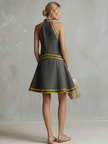 Orange Linen Sleeveless Mini Elegant Dress Elegant | Evening Dress