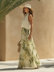 FJØRNA Lysandra elegant white dress set with fluid, stylish design, perfect for formal occasions or sophisticated events.