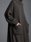 Brown Knit Maxi Dress For Women