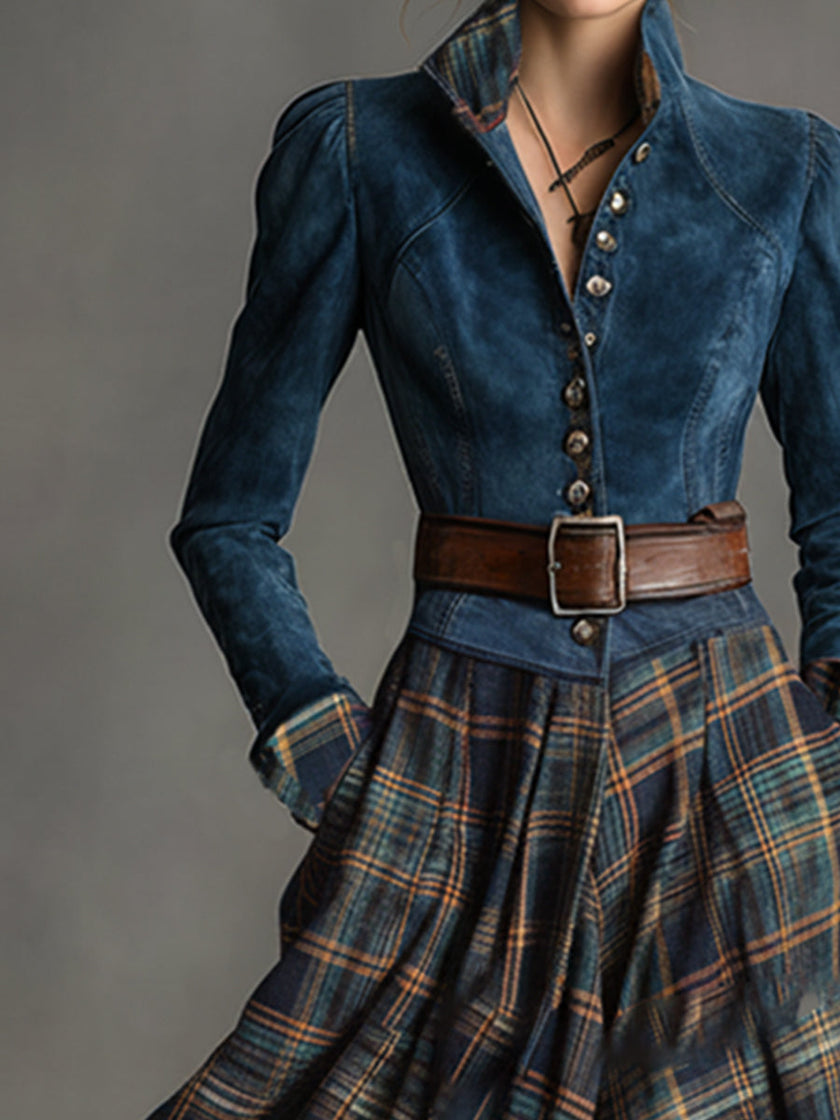 Blue Faux Suede Maxi Dress | Casual Dress